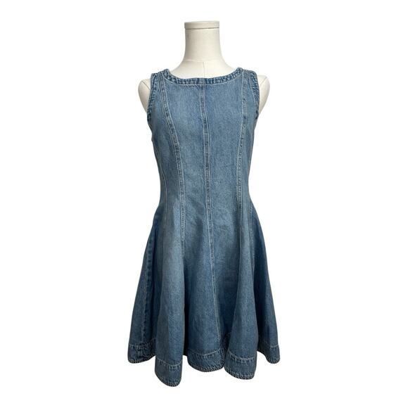 $148 NWT Madewell Circle Mini Dress Women's Size Small Airy Denim Edition NV344 - Picture 1 of 8